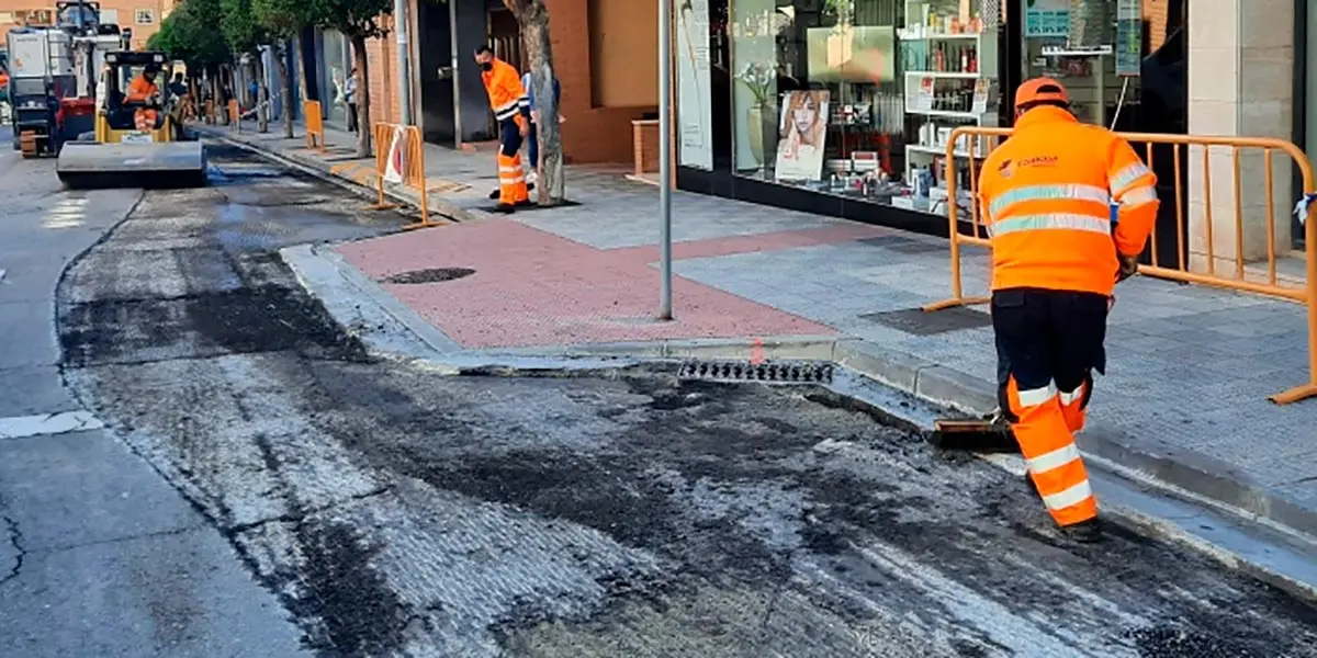 Asfaltado de calles en Tudela