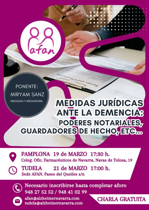 Taller en Tudela &lsquo;Medidas Jur&iacute;dicas ante la demencia&rsquo;