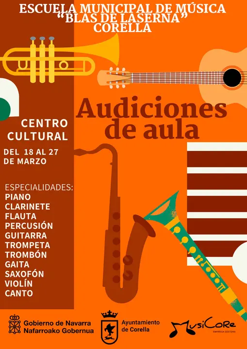Audiciones en Corella de la Escuela de M&uacute;sica &lsquo;Blas de Laserna&rsquo;