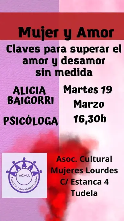 Conferencia en Tudela &lsquo;Mujer y Amor claves para superar el amor y desamor sin medida&rsquo;