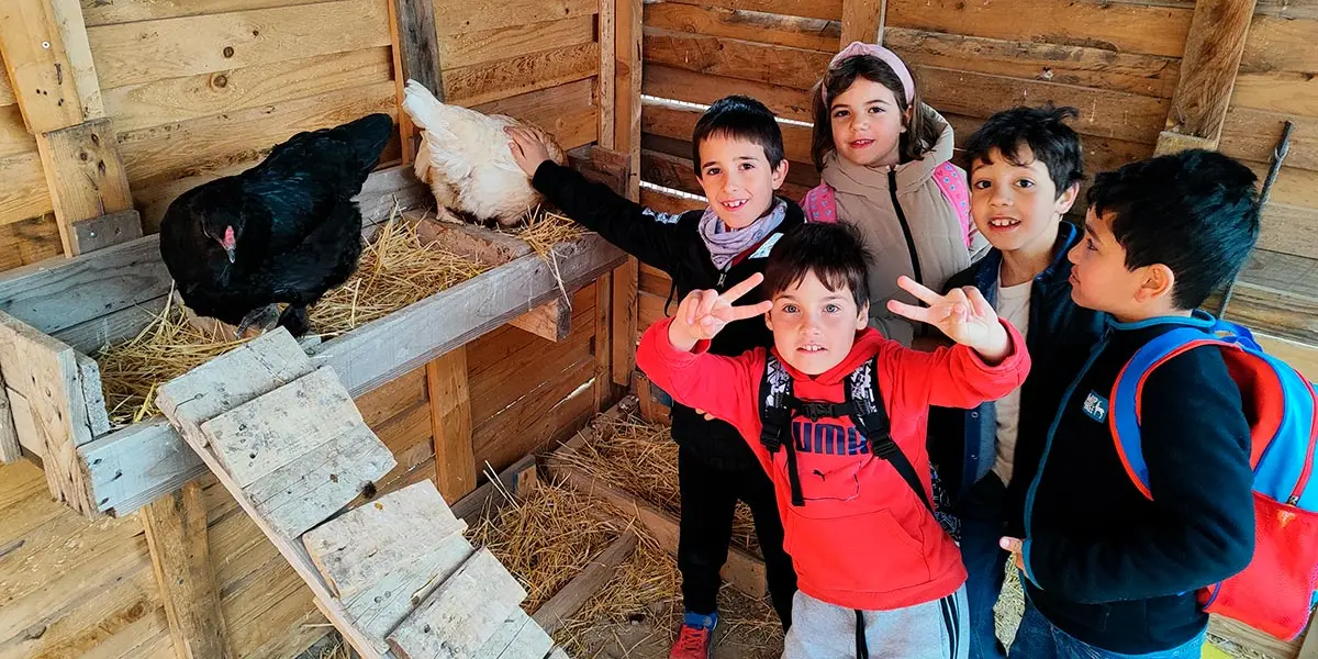 Los alumnos del CPEIP Griseras durante su visita al instituto Valle del Ebro