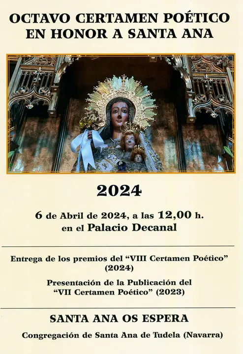 VIII Certamen Po&eacute;tico en honor a Santa Ana 2024 en Tudela