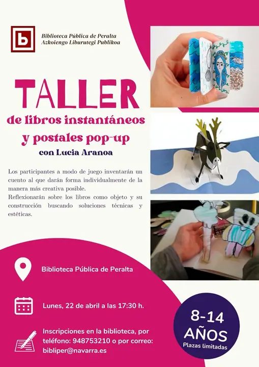 Taller en Peralta de libros instant&aacute;neos y postales pop up