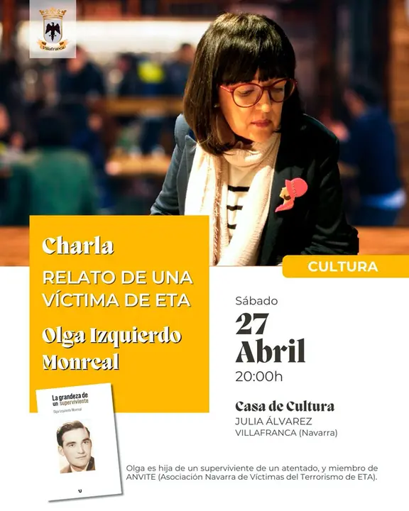 Charla en Villafranca &lsquo;Relato de una v&iacute;ctima de ETA&rsquo;