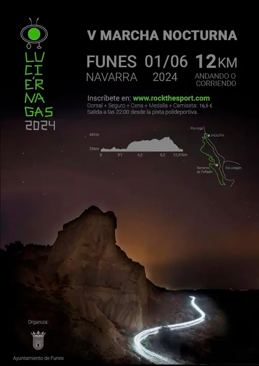V Marcha nocturna &lsquo;Luci&eacute;rnagas de Pe&ntilde;al&eacute;n&rsquo; 2024 en Funes