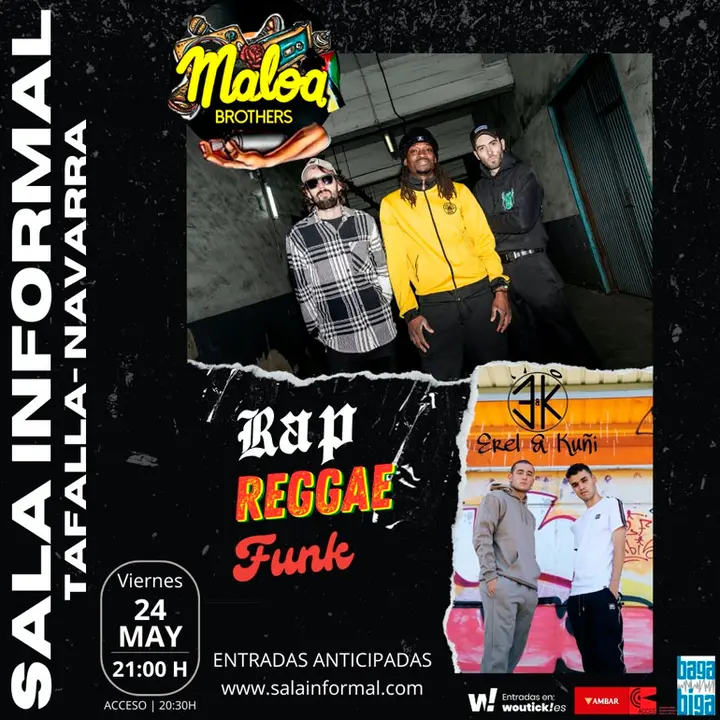 Concierto de Rap, Reggae y Funk en Tafalla con Maloa Brothers y Erel&Ku&ntilde;i