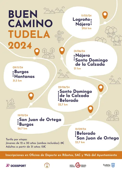 Camino de Santiago por etapas &lsquo;Buen Camino, Tudela&rsquo; 2024 en Tudela