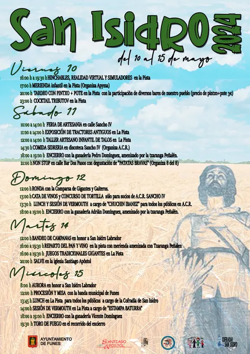 Programa de las Fiestas de San Isidro 2024 en Funes