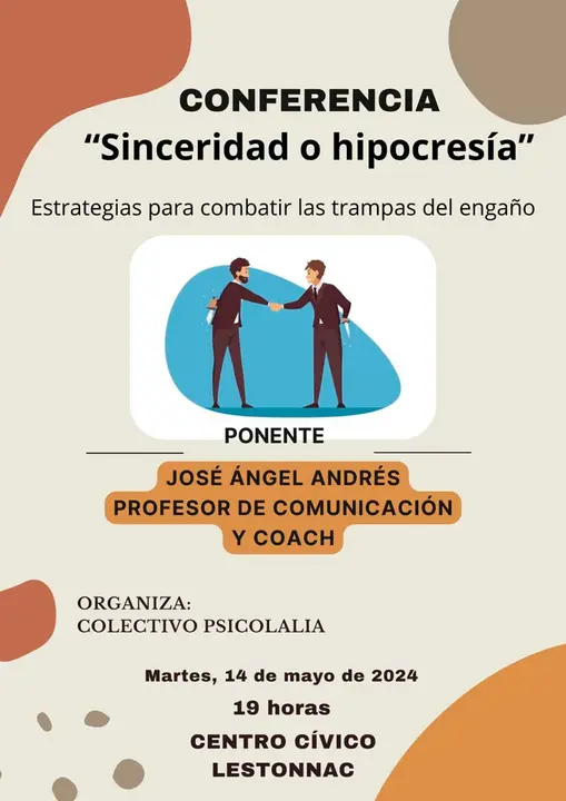 Conferencia en Tudela &lsquo;Sinceridad o hipocres&iacute;a&rsquo;