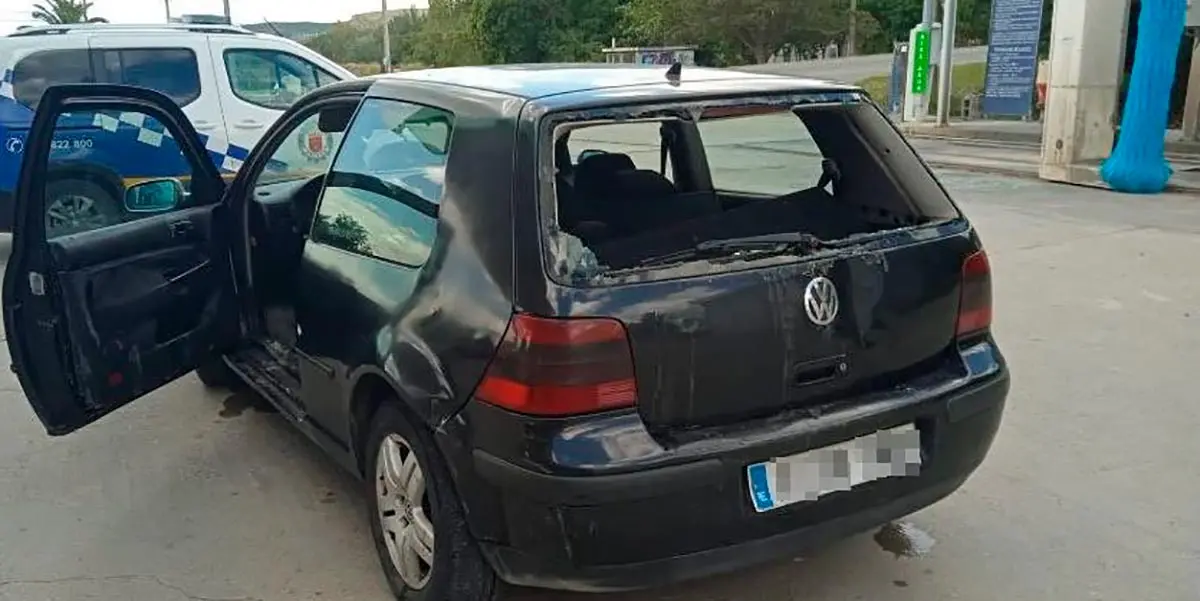 Veh&iacute;culo implicado en el accidente de Falces
