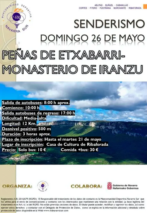 Senderismo desde Ribaforada a Pe&ntilde;as de Aranza (Irantzu)