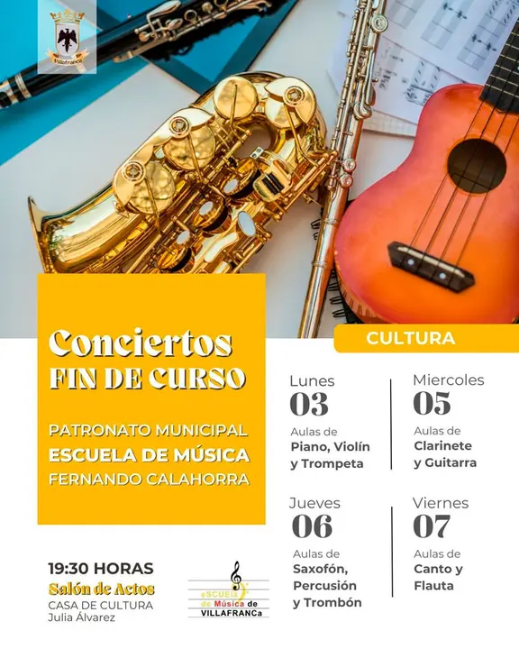 Conciertos fin de curso en Villafranca del Patronato Musical Escuela de M&uacute;sica Fernando Calahorra