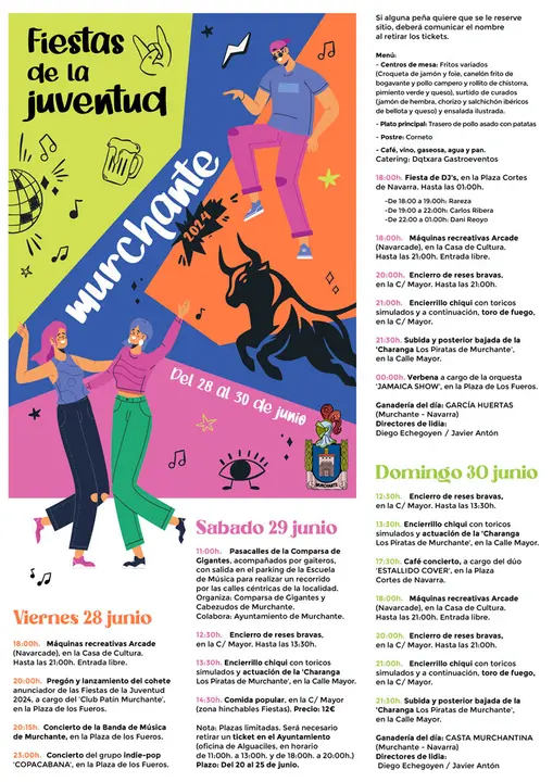Programa de las Fiestas de la juventud 2024 en Murchante