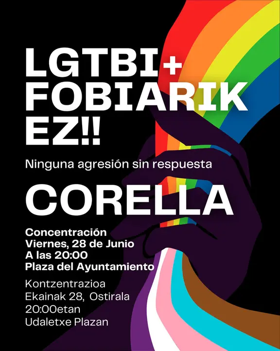 Concentraci&oacute;n en Corella por la agresi&oacute;n LGTBI+f&oacute;bica