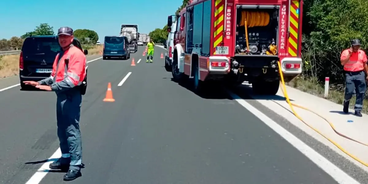 Accidente en la AP-15 en Cadreita