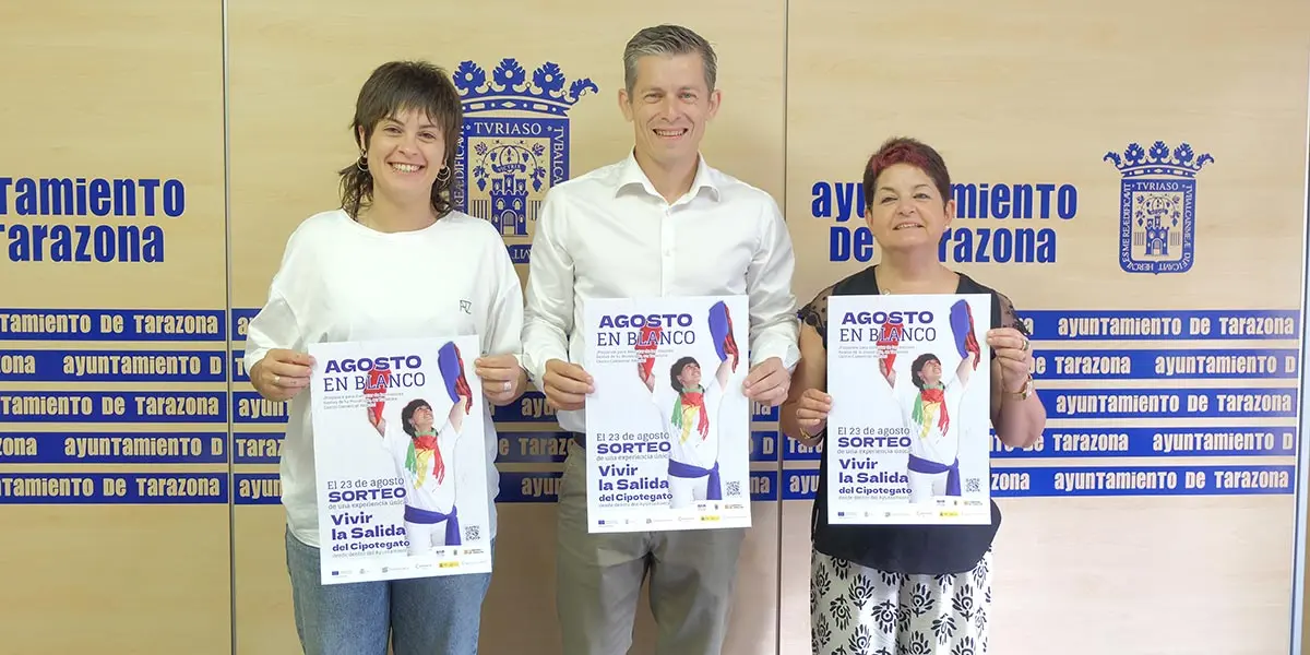 Azagra, Docando y Tarazona para presentar la campa&ntilde;a Agosto en Blanco