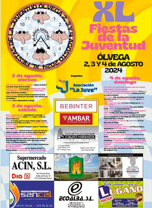 Programa de las Fiestas de la juventud 2024 en &Oacute;lvega
