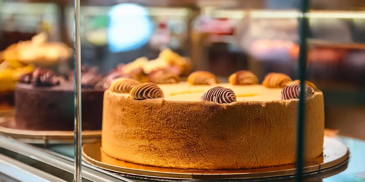 Una tarta en el mostrador de una pasteler&iacute;a