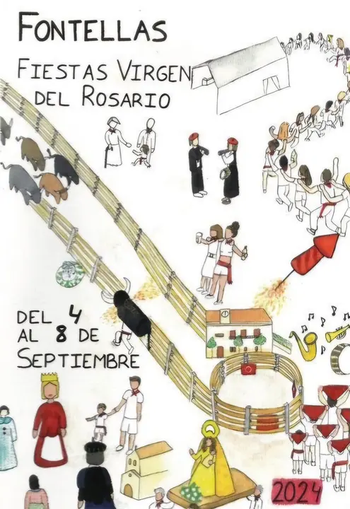 Programa de las Fiestas patronales en honor a Nuestra Se&ntilde;ora del Rosario 2024 en Fontellas