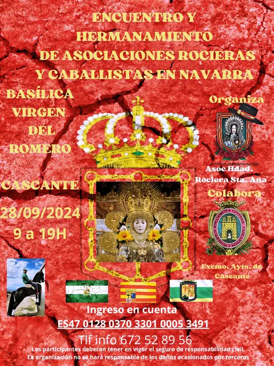 Encuentro y hermanamiento en Cascante de Asociaciones Rocieras y Caballistas en Navarra
