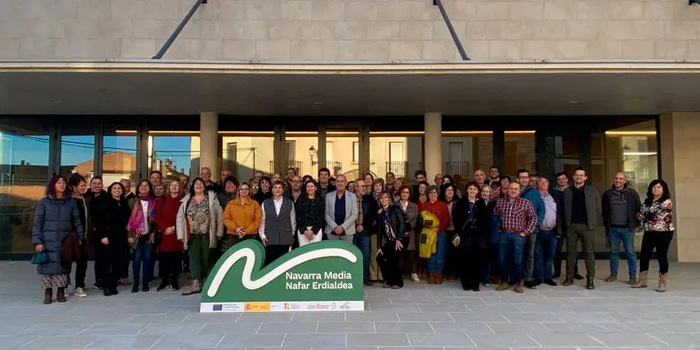 Las entidades locales de la zona y profesionales del sector que estuvieron presentes en la presentaci&oacute;n de la marca tur&iacute;stica de la Zona Media