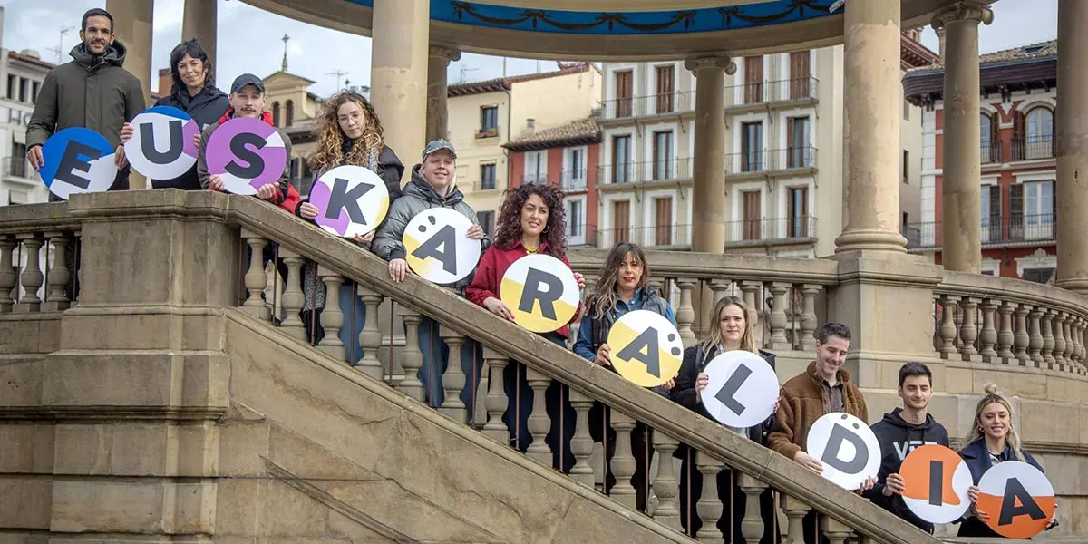 Presentaci&oacute;n de Euskaraldia en la plaza del Castillo de Pamplona el pasado mes de abril
