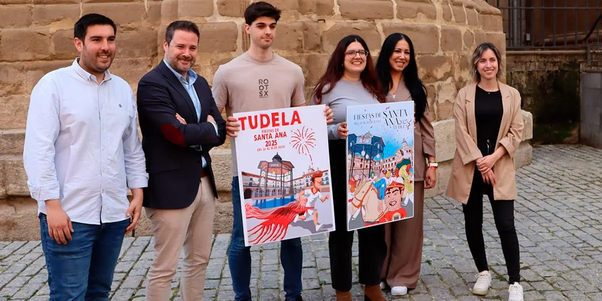 El tudelano Adri&aacute;n P&eacute;rez gana el concurso con 'Faja Revuelta', imagen oficial de las Fiestas de Santa Ana 2025, mientras que Beatriz Lostado obtiene el acc&eacute;sit con 'Fiesta'