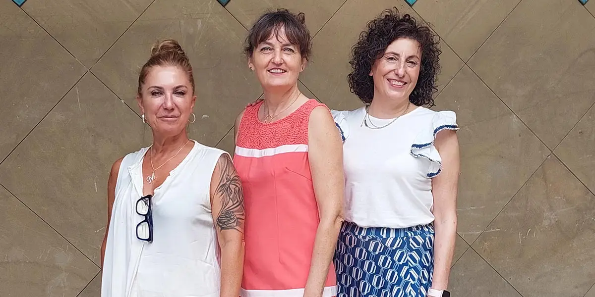Equipo directivo del CPEBPA de Tudela, Maialen Garc&iacute;a, Ana I. Navas, M&ordf; Jos&eacute; Comer&oacute;n