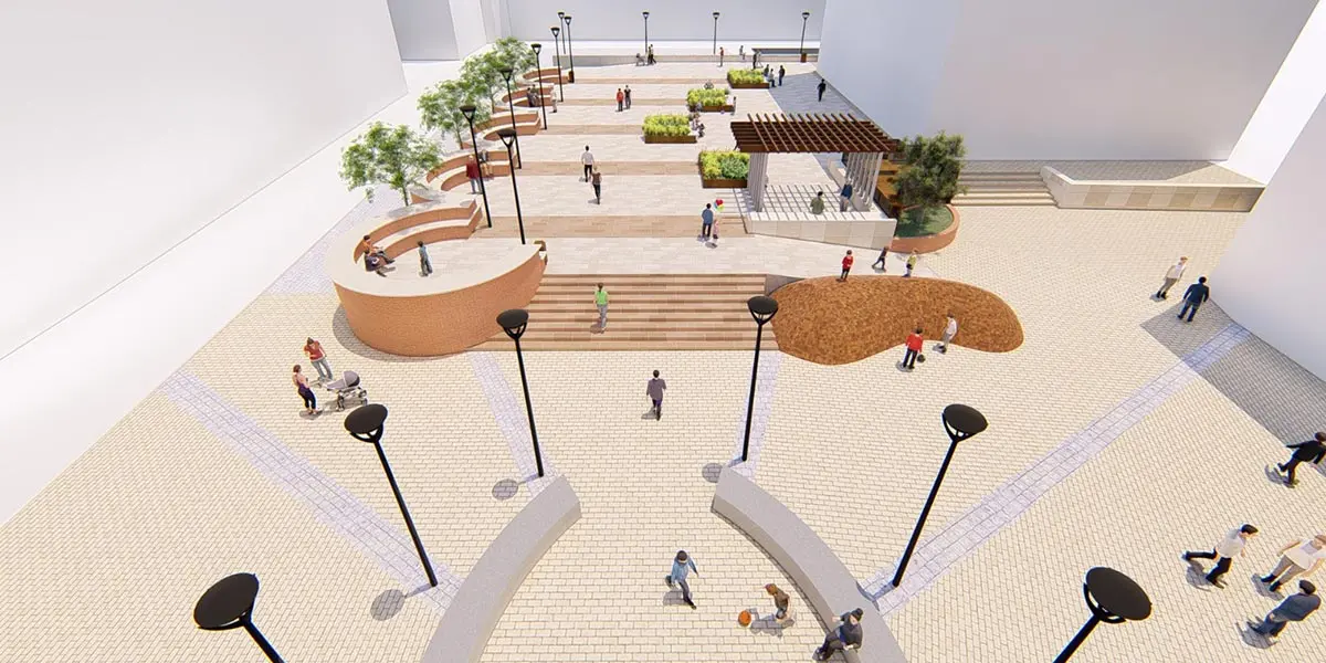 As&iacute; quedar&aacute; la plaza Sancho el Fuerte de Tudela tras las obras de accesibilidad 1