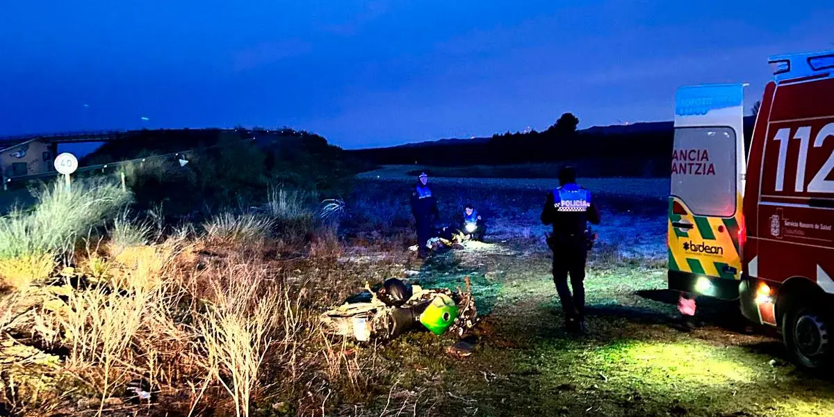 Motocicleta siniestrada tras la huida de su conductor sin carn&eacute; ni seguro en Tudela
