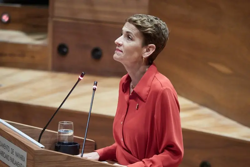 Archivo - La presidenta del Gobierno de Navarra, Mar&iacute;a Chivite.