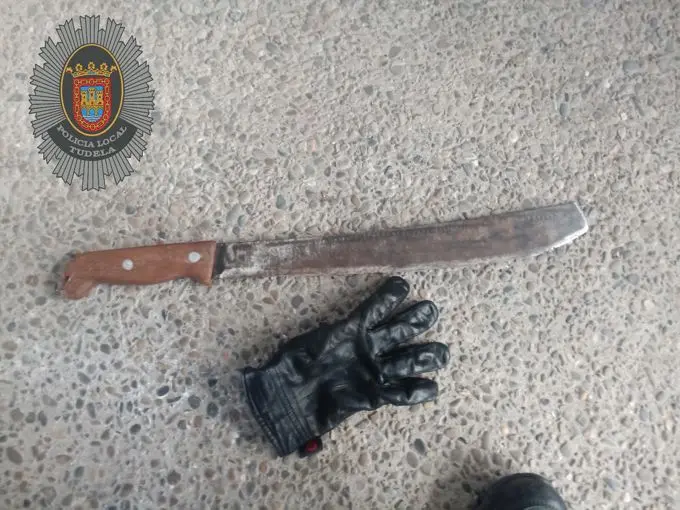 Iamgen del machete interceptado