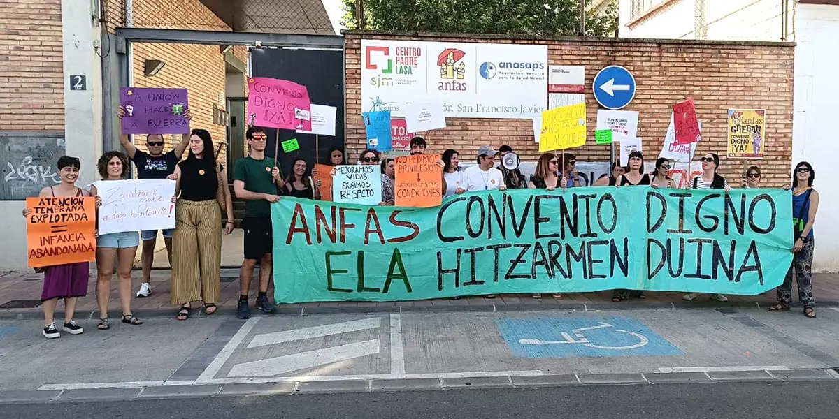 La plantilla de ANFAS convoc&oacute; jornadas de huelga para reclamar un convenio digno y denunciar la situaci&oacute;n de precariedad laboral 