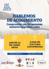 Charla en Caparroso &lsquo;Hablemos de acogimiento. Compromiso con las personas menores migrantes solas&rsquo;