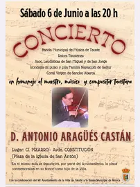 Concierto homenaje en Tauste al m&uacute;sico Antonio Arag&uuml;&eacute;s Cast&aacute;n