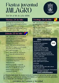Programa de las Fiestas de la Juventud de Milagro 2026
