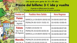 Voy y vengo para Funes, Falces, Marcilla y Peralta