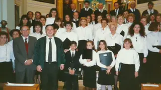 La Coral de Murchante durante el concierto del D&iacute;a de Navarra en 1990