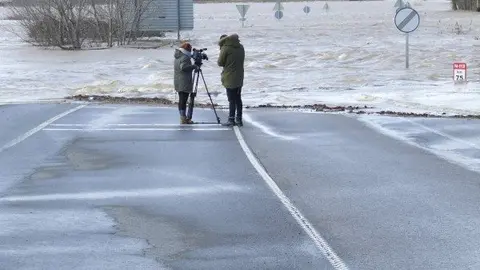Una de las crecidas del Ebro a su paso por Castej&oacute;n