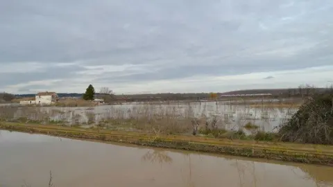 Crecida del Ebro a su paso por nuestra Comarca