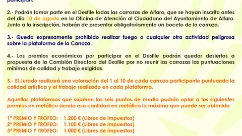 Concurso de carrozas para las fiestas patronales de Alfaro