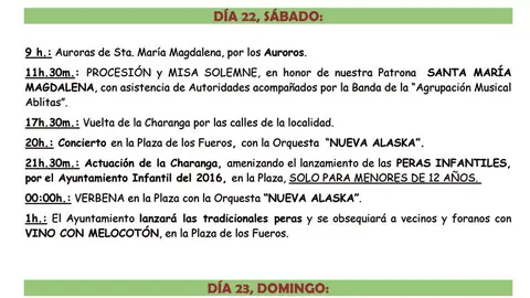Fiestas de la Patrona en Ablitas 