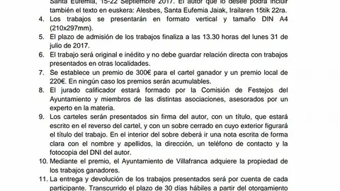 Concurso cartel de fiestas de Villafranca