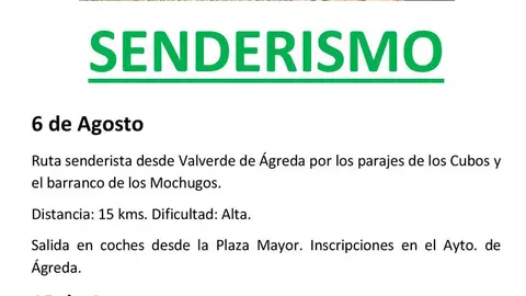 Senderismo en &Aacute;greda