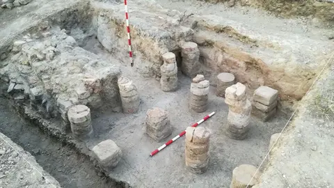 Hipocausto encontrado en Ribaforada