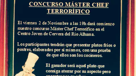Concurso Master Chef terror&iacute;fico en Cervera del R&iacute;o Alhama