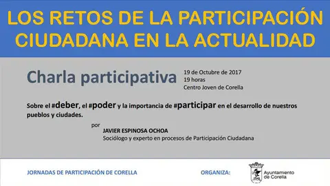 Charla participativa en Corella 'Los retos de la participaci&oacute;n ciudadana en la actualidad'