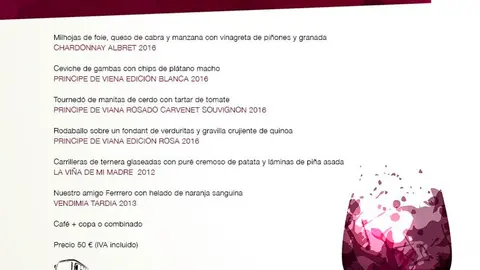 Evento de Maridaje en el Restaurante Marisol de Cadreita con la colaboraci&oacute;n de Bodegas Pr&iacute;ncipe de Viana y Finca Albret