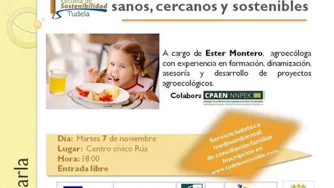 Charla en Tudela 'Comedores escolares ecol&oacute;gicos, sanos, cercanos y sostenibles'