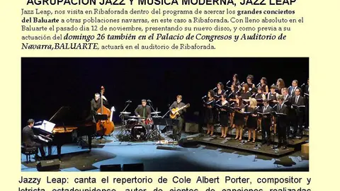 Concierto en Ribaforada 'Lo mejor de Cole Porter' a cargo de la Coral de C&aacute;mara de Navarra